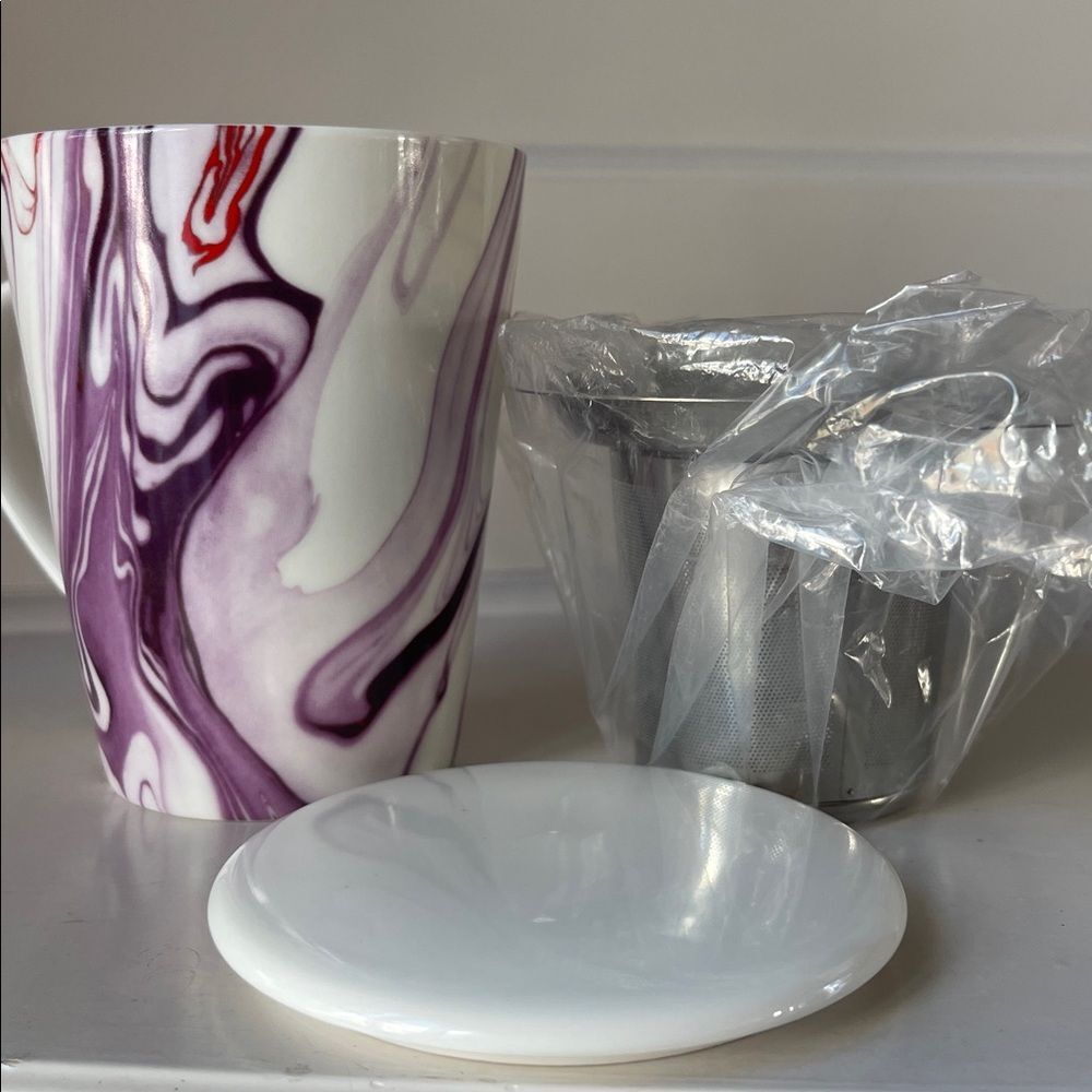 TEAVANA Infuser Steeper Cup Mug with Lid 3 Pc Set NEW OLD STOCK 2015 Starbucks